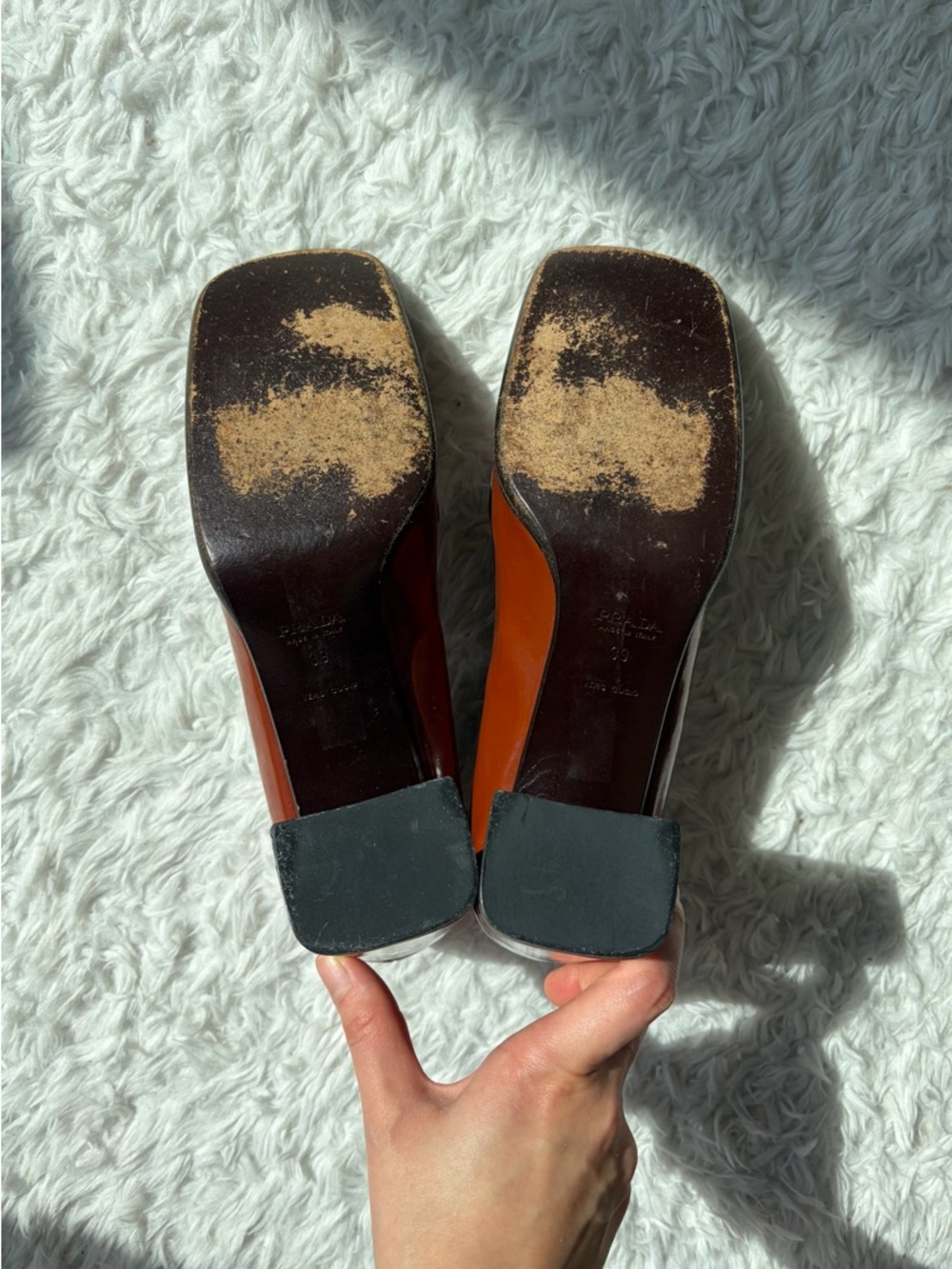 Vintage Prada 1999 Square Toe Patent Leather Heels, Size 39 (US8.5 or 9) - Picture 7 of 7